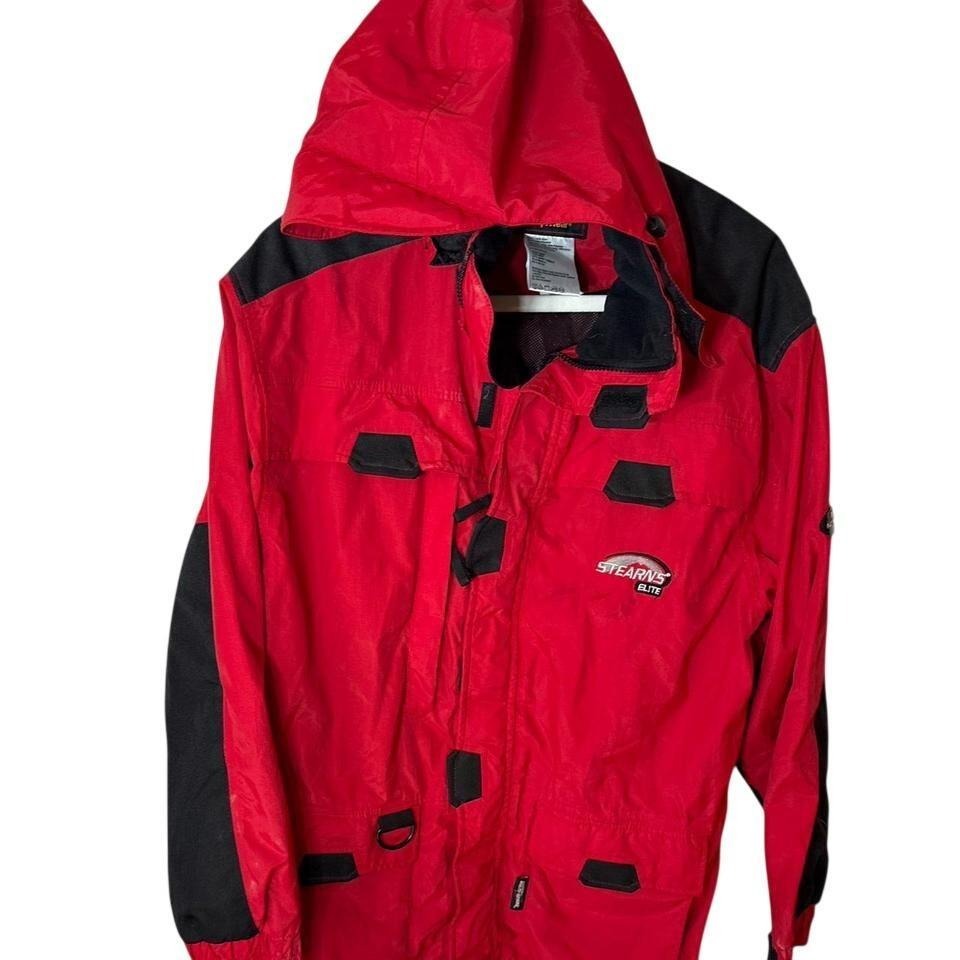 Stearns Elite Drywear Red Black Hooded Technical Rain Jacket 8864 Womens Medium